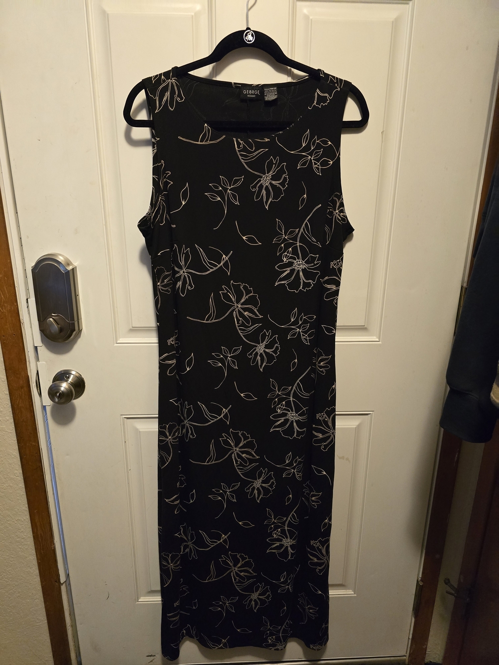 George Black Maxi Dress with Cream Floral Print
